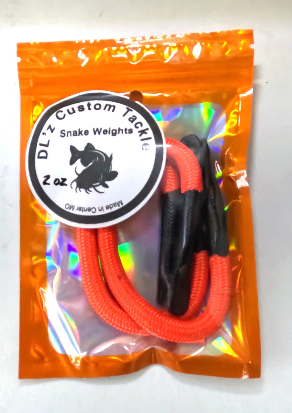 2 oz. Blaze Orange Snake Weight - 2 pack