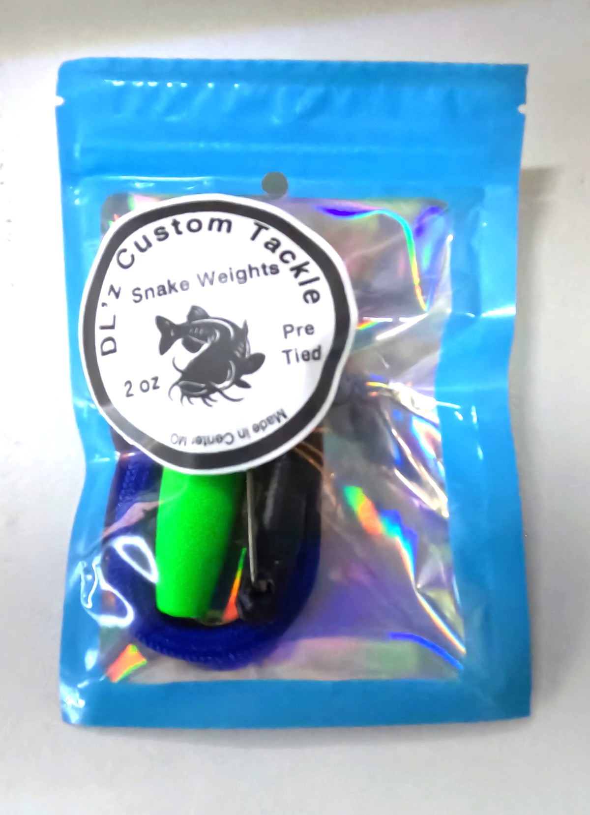 2oz. Royal Blue Pre Tied Santee Copper style Snake Weight sinker rig. Sold 1 rig per package.
