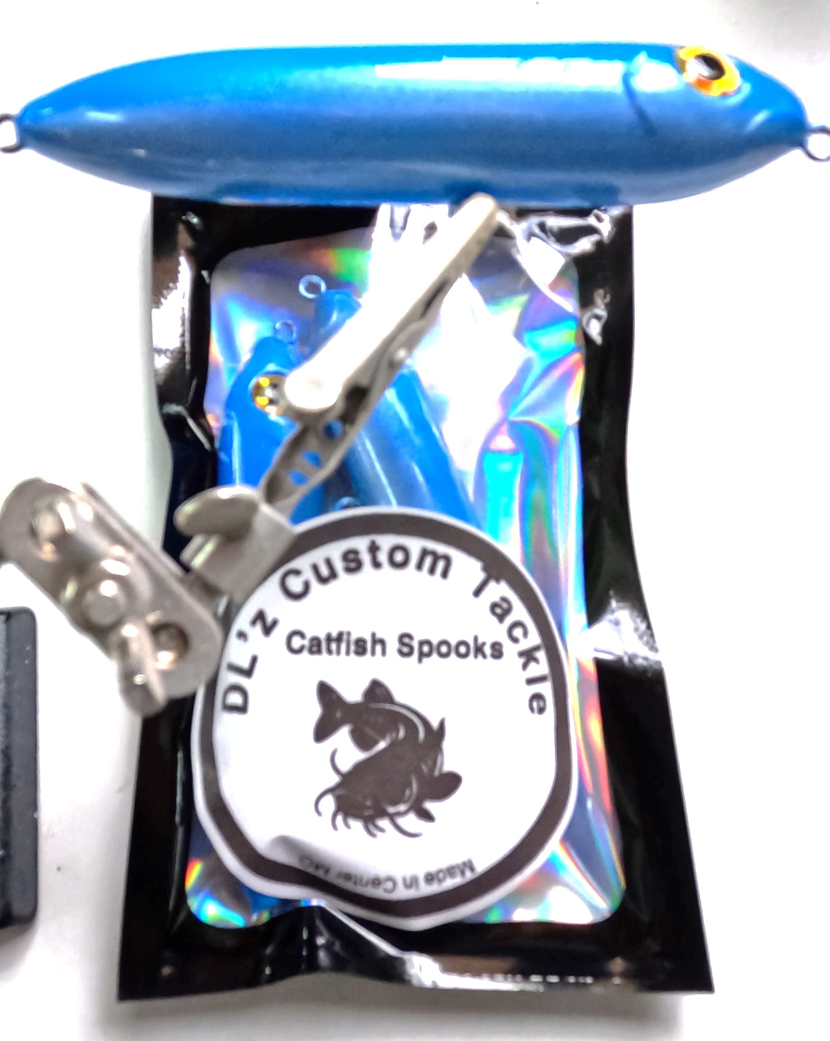 3 Pack Standard 3.74 inch Catfish Spooks - Color - Blue Silver Pattern